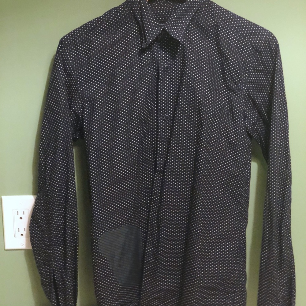 Blue polka dot dress shirt